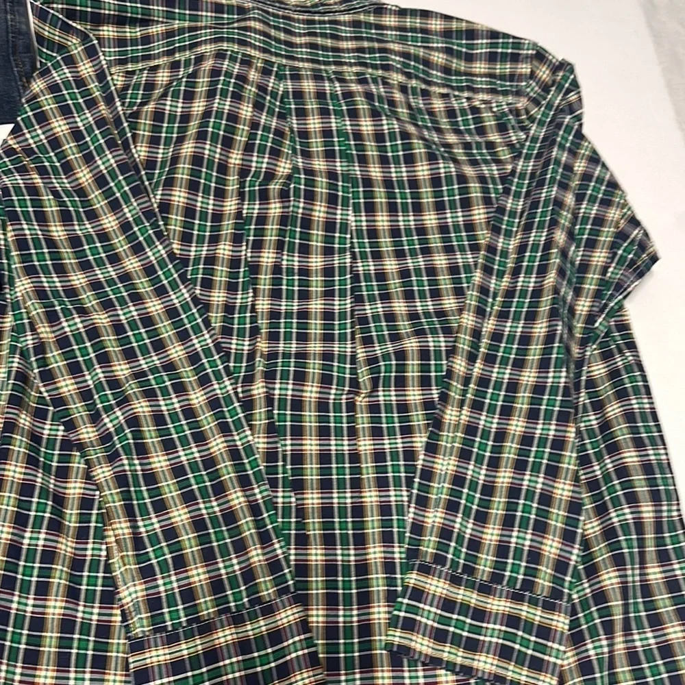 Ralph Lauren Green and Blue Plaid Casual Button Down Shirt